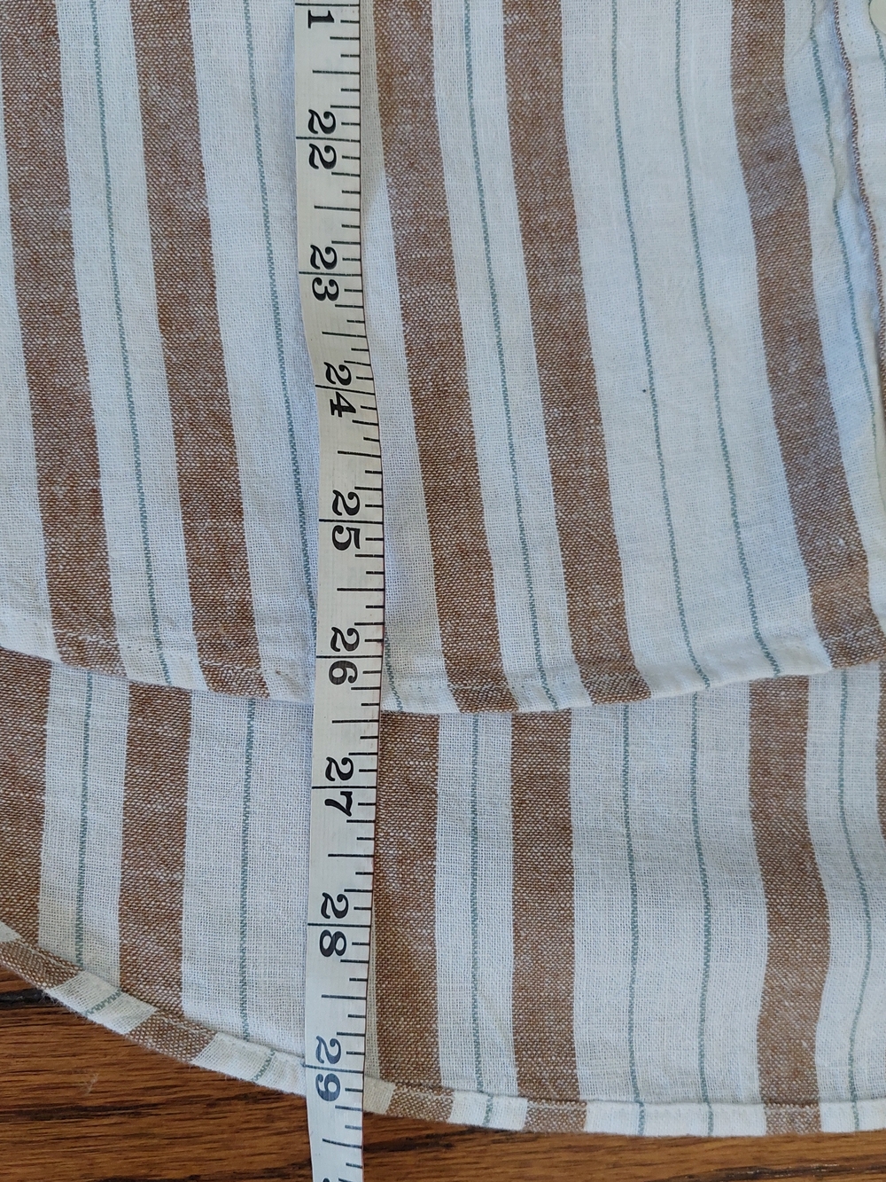 LOFT XS Brown & White Striped Oversized Button-Up Shirt - Picture 9 of 11